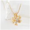 Image 1 : 18K Gold Diamond Floral Pendant