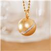 Image 1 : 18K Gold Diamond Ball Pendant
