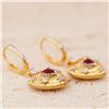 Image 3 : 18K Gold Ruby Heart Earrings