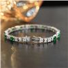 Image 2 : 18K Gold Emerald & Diamond Bracelet