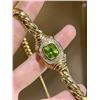 Image 3 : 18K Gold Peridot Cuban Link Necklace