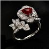 Image 3 : 18K Gold Unheated Ruby Ring