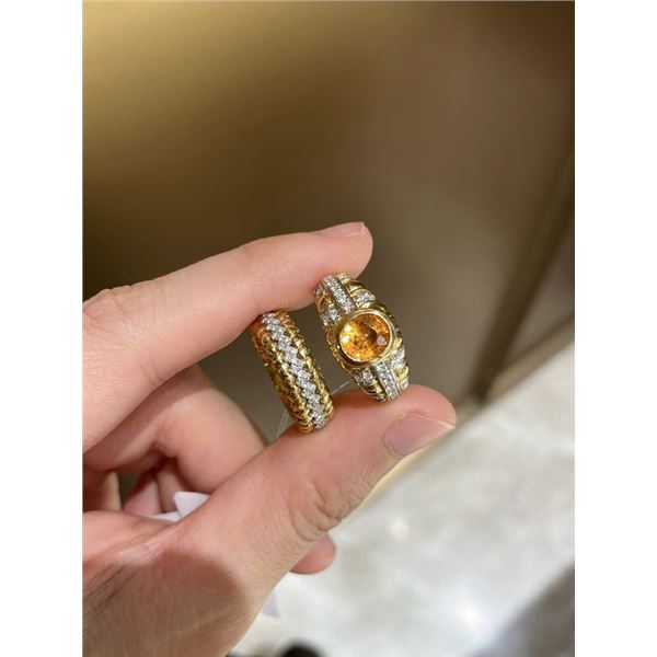 18K Gold Spessartite Garnet Ring
