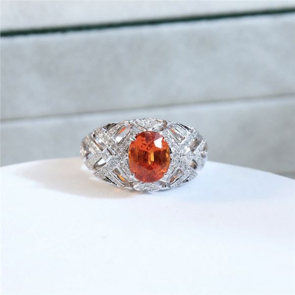 18K Gold Spessartite Garnet Ring
