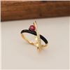 Image 1 : 18K Gold Ruby Cross Ring