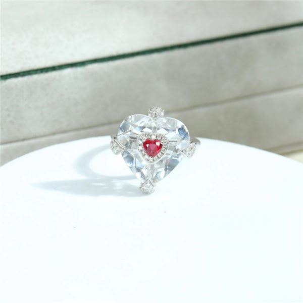 18K Gold Ruby Heart Ring