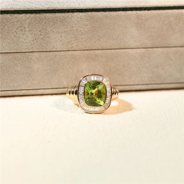 18K Gold Peridot Ring