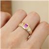 Image 3 : 18K Gold Pink Sapphire Ring
