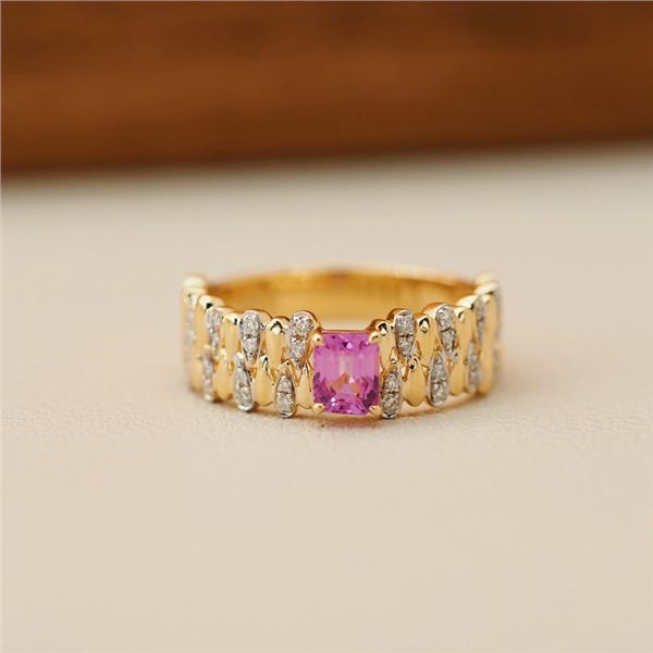 18K Gold Pink Sapphire Ring