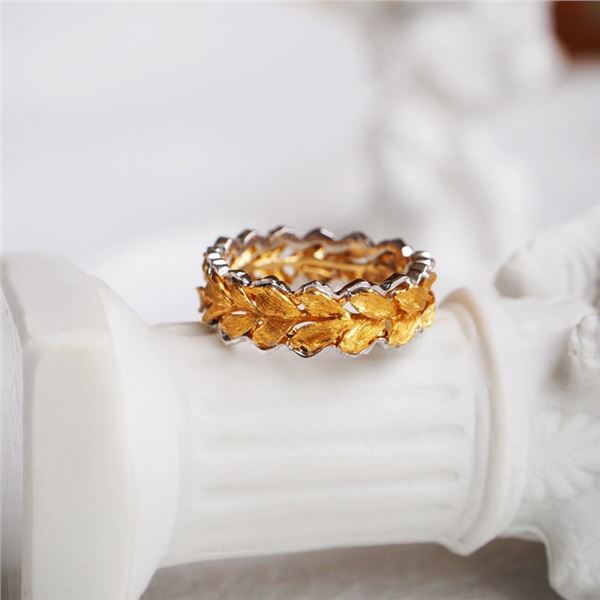 18K Gold Ginkgo Leaf Ring