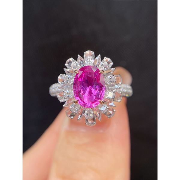 Natural Unheated Pink Sapphire Ring