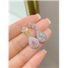 Image 1 : Pink Diamond Teardrop Earrings