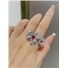Image 2 : Unheated Ruby Floral Teardrop Ring