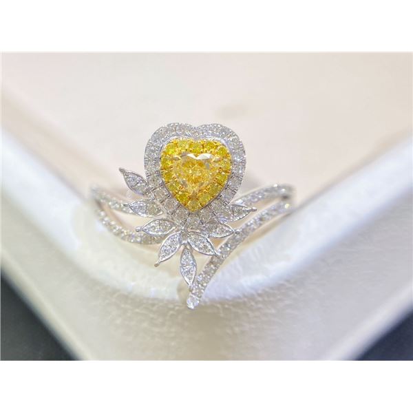 Yellow Diamond Heart Ring