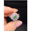 Image 1 : Green Cushion Diamond Floral Ring