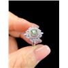 Image 2 : Green Cushion Diamond Floral Ring