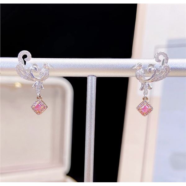 Pink Diamond Earrings
