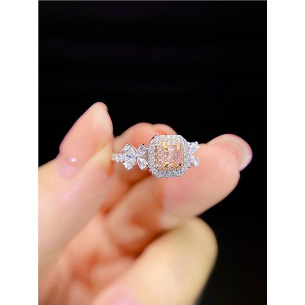 Cushion-Cut Pink Diamond Ring