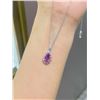 Image 2 : Natural Unheated Pink Sapphire Teardrop Necklace