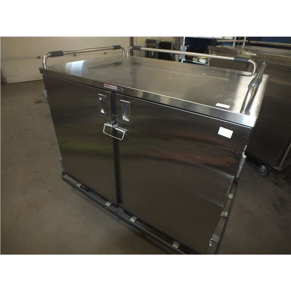 Large Dbl Sided Stainless Steel Catering Cart On Wheels