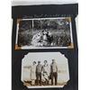 Image 3 : Vintage Leather Photograph Album With Photos 11 3/4" x 7 1/4"