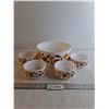 Image 1 : Acropol Bowl 8 1/2" Across/ (4) Small Bowls 4" Across