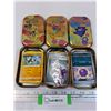 Image 1 : (3) Pokemon Trading Cards Tin w/Cards & Dice - CANNOT GUARANTEE AUTHENTICATION