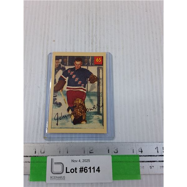 Johnny Bowers RE-PRINT Hockey Trading Card - Goaltender Card - CANNO