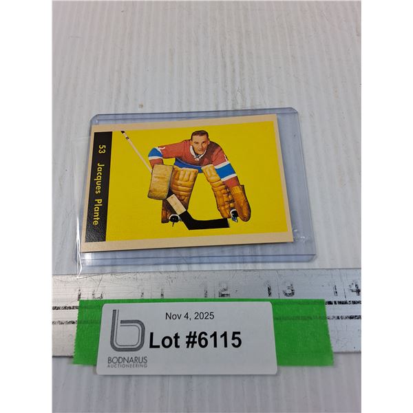 Jacques Plante Record Hockey Trading Card - CANNOT GUARANTEE AUTHENTICATION