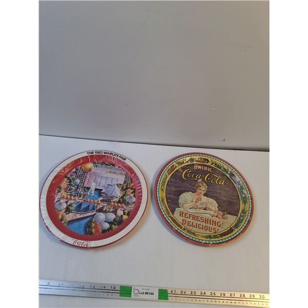 Decorative Coca-Cola Serving Trays (2)