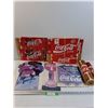 Image 1 : Coca Cola Advertisements, (2) Cardboard Advertisements, (6) Coca Cola Cardboard Cans Boxes