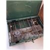 Image 2 : Coleman Portable Camp Stove #431 - 17x12x5" w/Custom Storage Box - Untested, As is - Pickup Only