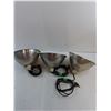 Image 2 : (3) Aluminum Heat-Lamp Shades - 10" Dia x 6" High - Tested
