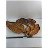 Image 1 : (4) Wooden Partitioned Serving Platters - Largest 23" Long