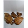 Image 2 : (4) Wooden Partitioned Serving Platters - Largest 23" Long