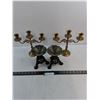 Image 1 : (2) Pairs of Brass Candle Holders