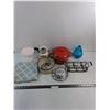 Image 1 : Cooking Pot w/Lid, Ceramic Bowl, Kettle, Candy Dish, Jar Set, Metal Butter Dish, Footed Trinket Dish
