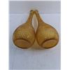 Image 2 : Pair of Textured Amber Glass Vases - 15.5" Tall - Pickup Preferred
