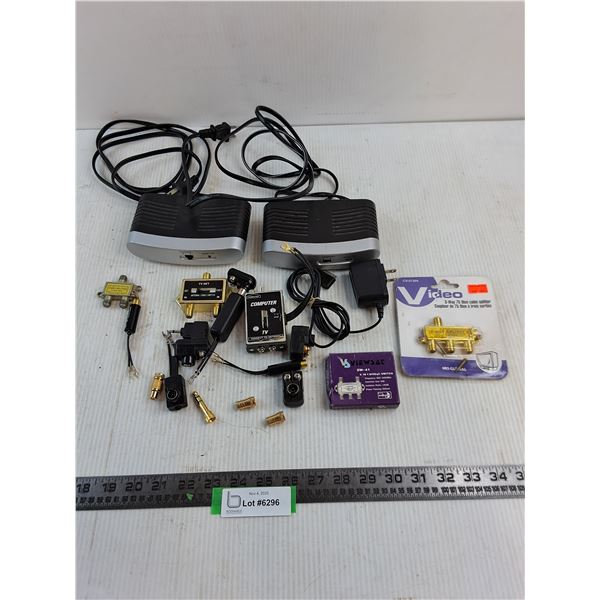 (2) RF Modulators, TV Selector Switches, Splitters, Transformers, Misc.