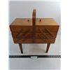 Image 1 : Vintage Portable Seamstress Table w/Contents - Needs Repair - As Is - 17.5x8x14" - Pickup Only