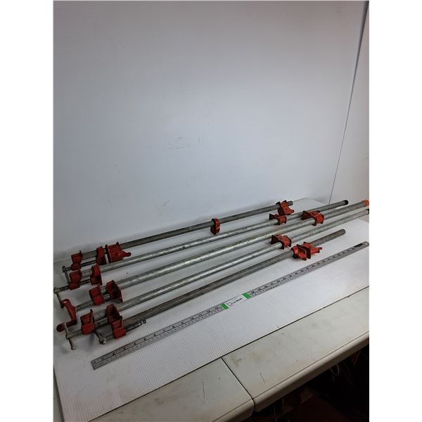 *(5) Sharon Tube 1/2" Pipe Clamps Put To Approx 50" Long, Cannot Ship