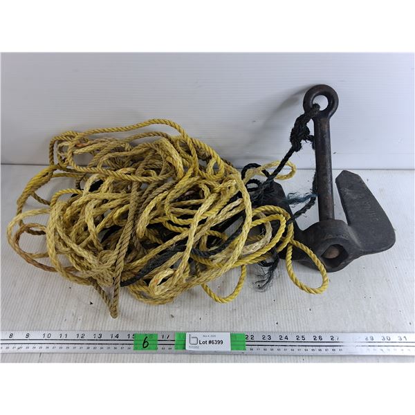 Boat Anchor with Rope - Cannot Ship
