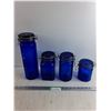Image 1 : (4) Cobalt Blue Jars 5 3/4"  - 13"