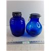 Image 1 : (2) Cobalt Blue Jars 10" , 11" High
