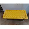 Image 2 : **Large Plastic Storage Tote with Lid 45" x 29" x 19", Cannot Ship