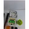 Image 8 : 10' Cable with Ends, Hex Wrenches, 4" x 4" Squares, Crowbar, BD Cordless Drill, Vise Grips, Misc