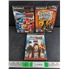 Image 1 : (3) Sony Playstation 2 Games - Smack Down vs Raw, Guitar Hero 3