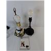 Image 2 : (3) Lamps Up to 14"--Power On (One Touch Activated), Desk Clock, Glass Jar, Misc.