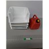 Image 1 : 5L Jerry Can & (4) Plastic Stacking Trays 12"x 6.5", Pickup Preferred