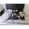 Image 1 : (3) Sterilite Nesting Bowls with Lids Up to 12.5", Candleholders, Vases, Misc.